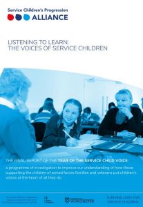 SCiP Alliance report cover - Listening to Learn the voices of Service Children.