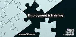 Branded image of a missing jigsaw piece for Employment and Training month.